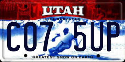 UT license plate C075UP