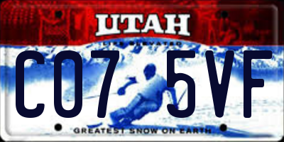 UT license plate C075VF