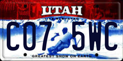 UT license plate C075WC