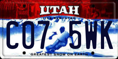 UT license plate C075WK
