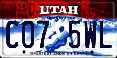 UT license plate C075WL