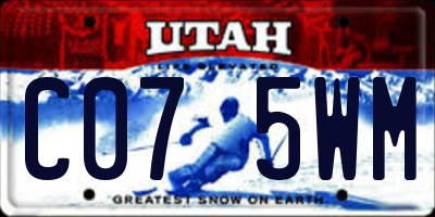 UT license plate C075WM
