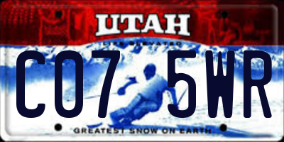 UT license plate C075WR