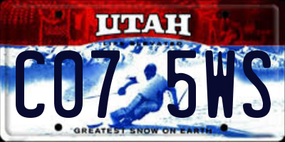 UT license plate C075WS