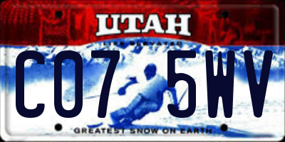 UT license plate C075WV
