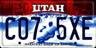 UT license plate C075XE