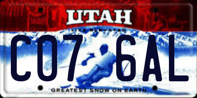 UT license plate C076AL