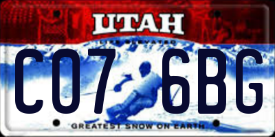 UT license plate C076BG