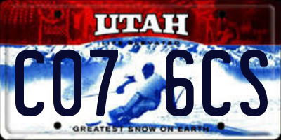 UT license plate C076CS