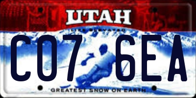 UT license plate C076EA
