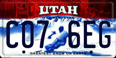 UT license plate C076EG