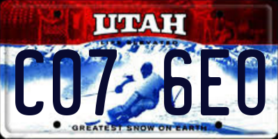 UT license plate C076EO