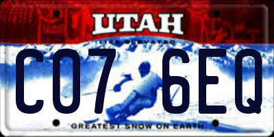 UT license plate C076EQ