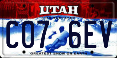 UT license plate C076EV