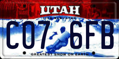 UT license plate C076FB