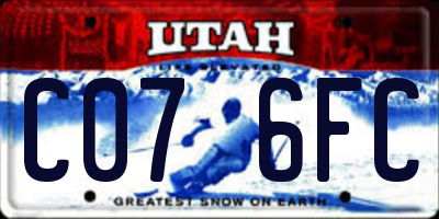UT license plate C076FC