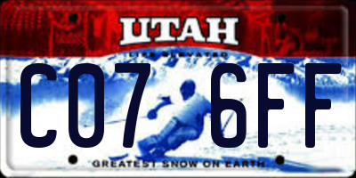 UT license plate C076FF
