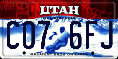 UT license plate C076FJ