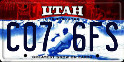 UT license plate C076FS