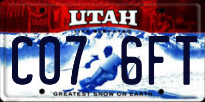 UT license plate C076FT
