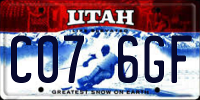 UT license plate C076GF