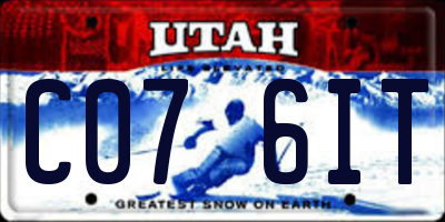 UT license plate C076IT