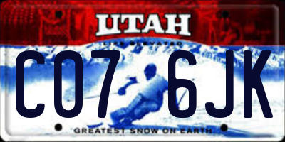 UT license plate C076JK