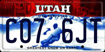 UT license plate C076JT