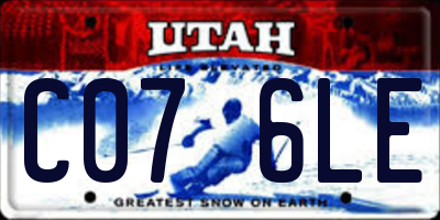 UT license plate C076LE