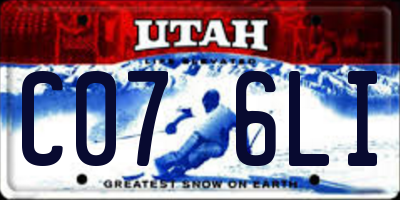 UT license plate C076LI