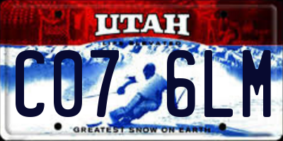 UT license plate C076LM