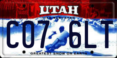 UT license plate C076LT