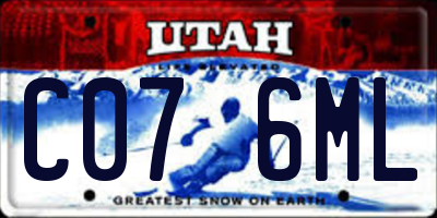UT license plate C076ML