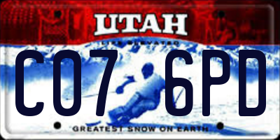 UT license plate C076PD
