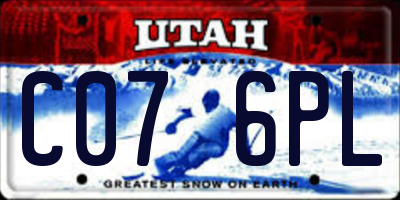 UT license plate C076PL