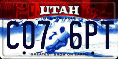 UT license plate C076PT