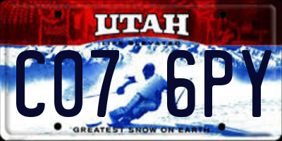 UT license plate C076PY