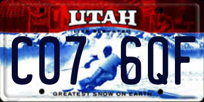 UT license plate C076QF