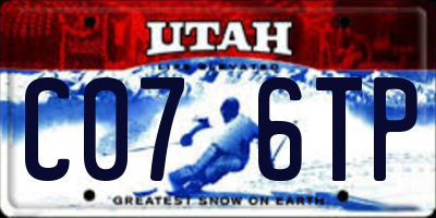 UT license plate C076TP