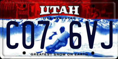 UT license plate C076VJ