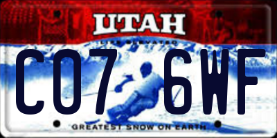 UT license plate C076WF