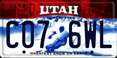 UT license plate C076WL