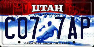 UT license plate C077AP