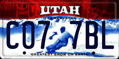UT license plate C077BL