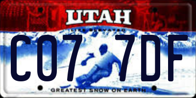 UT license plate C077DF