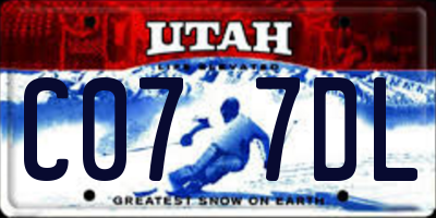 UT license plate C077DL