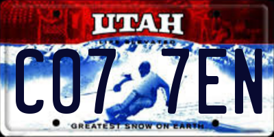 UT license plate C077EN