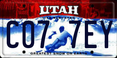 UT license plate C077EY