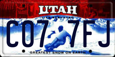 UT license plate C077FJ