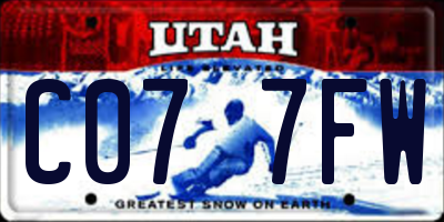 UT license plate C077FW